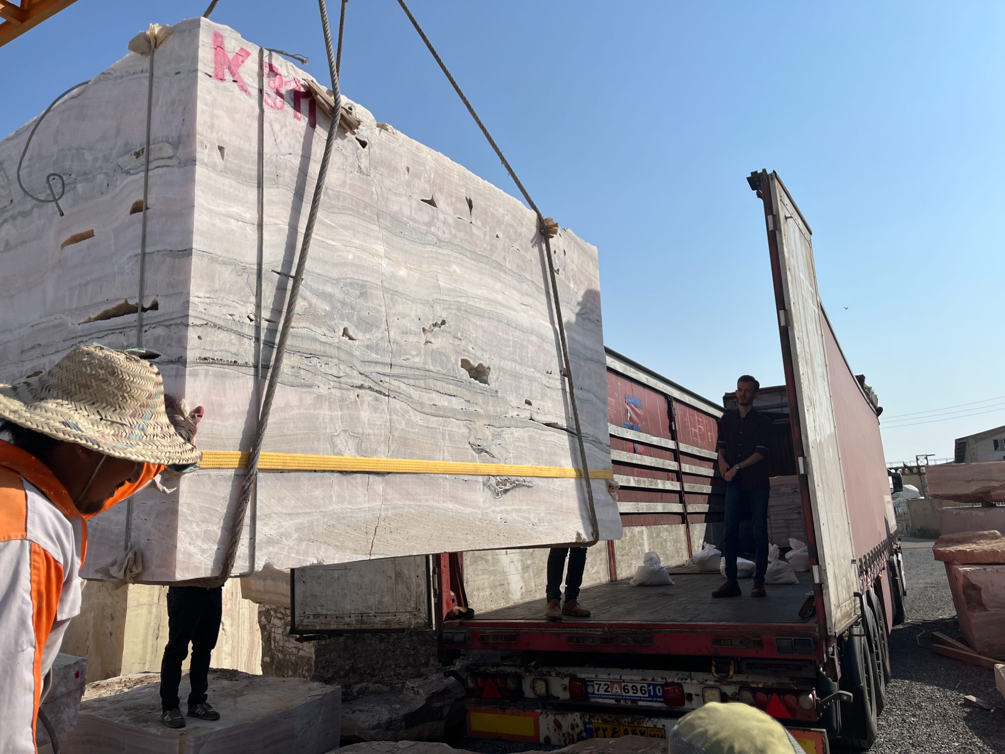 Blocks loaded for shipping