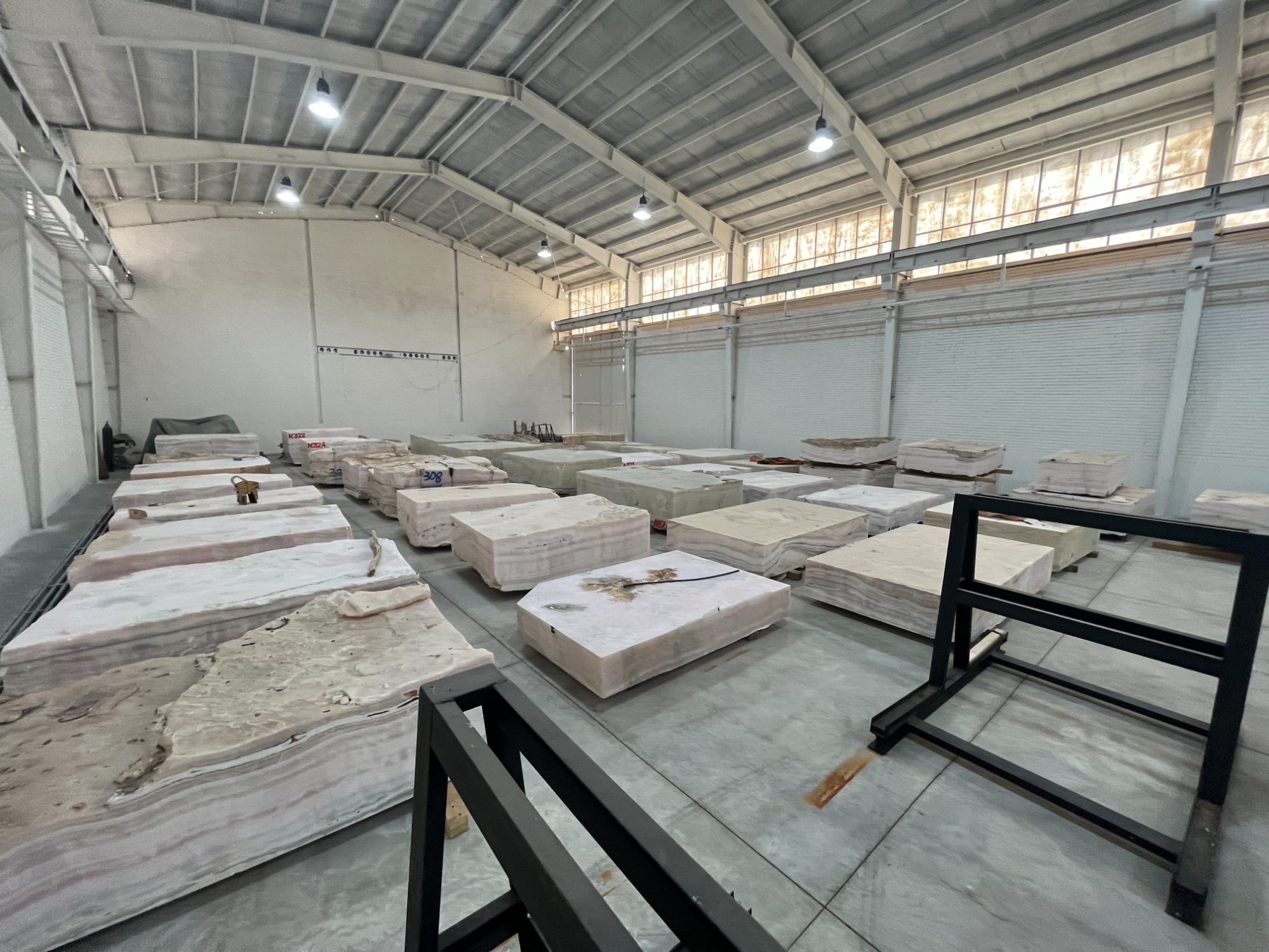 Stockyard of natural stone blocks